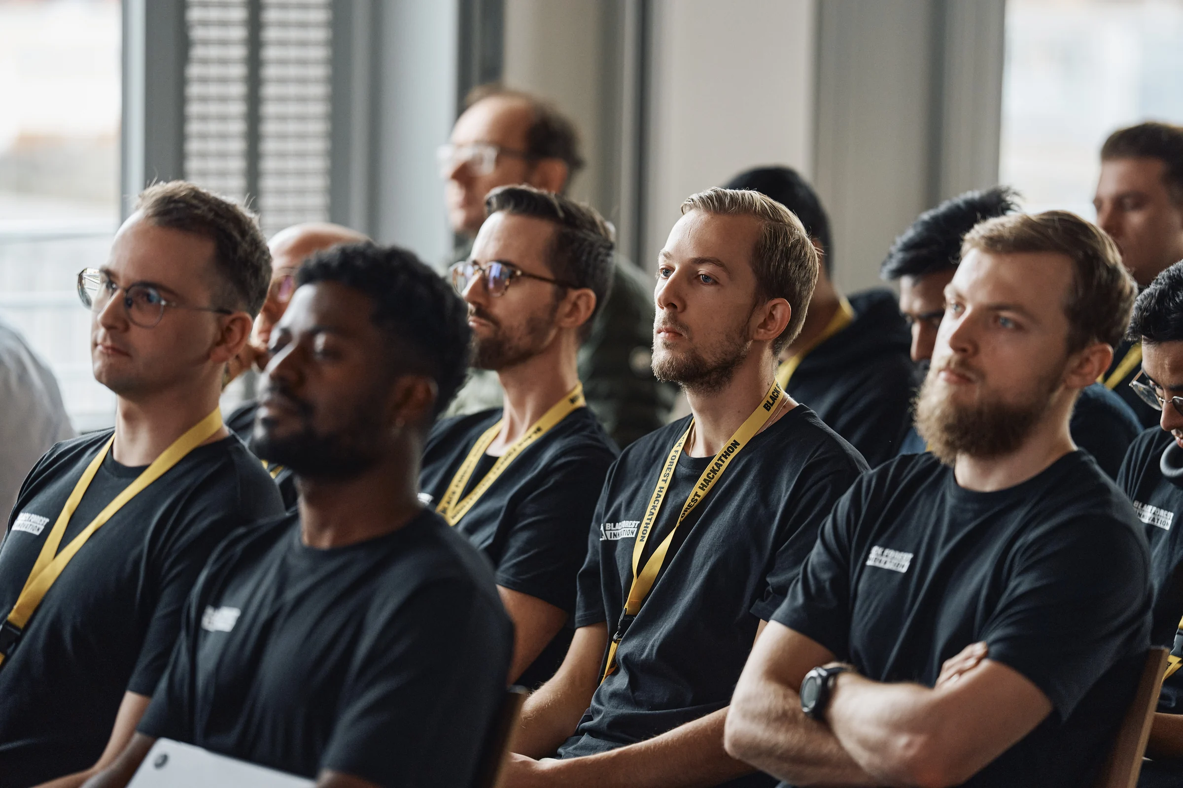 Participants at a Corporathon AI hackathon
